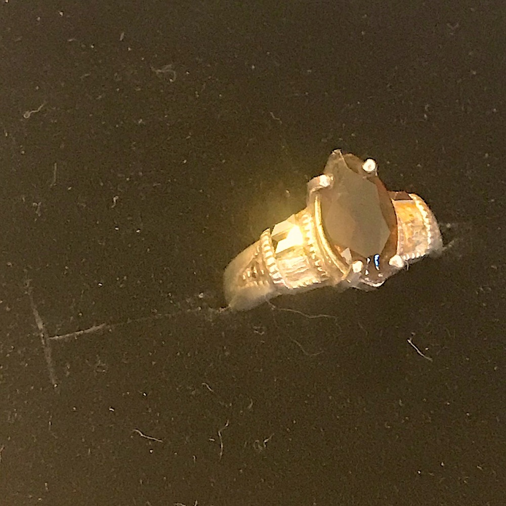 Pretty real Smoky Topaz, marcasite and Sil ring 6